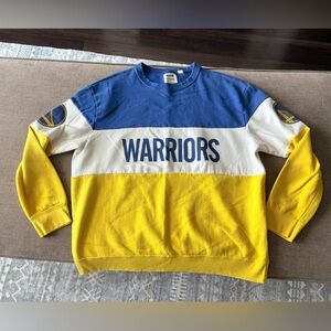 Warriors Colorblock Crewneck Sweater - Blue, White, Yellow